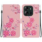 For Tecno Spark Go 2023 / Pop 7 Pro Crystal Texture Colored Drawing Leather Phone Case(Cherry Blossoms)