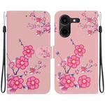 For Tecno Pova 5 Pro Crystal Texture Colored Drawing Leather Phone Case(Cherry Blossoms)