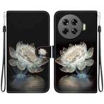 For Tecno Spark 20 Pro+ 4G Crystal Texture Colored Drawing Leather Phone Case(Crystal Peony)