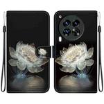 For Tecno Camon 30 Premier 5G Crystal Texture Colored Drawing Leather Phone Case(Crystal Peony)