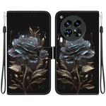 For Tecno Camon 30 Premier 5G Crystal Texture Colored Drawing Leather Phone Case(Black Rose)