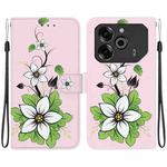 For Tecno Pova 6 Pro / Pova 6 Crystal Texture Colored Drawing Leather Phone Case(Lily)