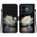 For Tecno Pova 6 Neo Crystal Texture Colored Drawing Leather Phone Case(Crystal Peony)