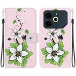 For Tecno Pova 6 Neo Crystal Texture Colored Drawing Leather Phone Case(Lily)