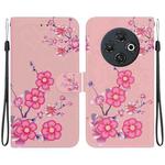 For Tecno Spark 30C Crystal Texture Colored Drawing Leather Phone Case(Cherry Blossoms)