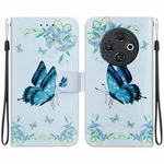 For Tecno Spark 30C Crystal Texture Colored Drawing Leather Phone Case(Blue Pansies)