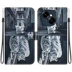 For Tecno Spark Go 1 / Pop 9 Pro Crystal Texture Colored Drawing Leather Phone Case(Cat Tiger Reflection)