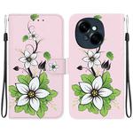 For Tecno Spark Go 1 / Pop 9 Pro Crystal Texture Colored Drawing Leather Phone Case(Lily)