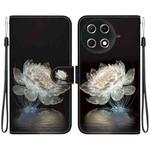 For Tecno Camon 30S / Camon 30S Pro Crystal Texture Colored Drawing Leather Phone Case(Crystal Peony)