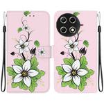 For Tecno Camon 30S / Camon 30S Pro Crystal Texture Colored Drawing Leather Phone Case(Lily)