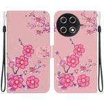 For Tecno Camon 30S / Camon 30S Pro Crystal Texture Colored Drawing Leather Phone Case(Cherry Blossoms)