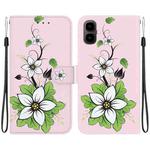 For Tecno Pop 10 / Spark Go 2 4G Crystal Texture Colored Drawing Leather Phone Case(Lily)