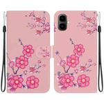 For Tecno Pop 10 / Spark Go 2 4G Crystal Texture Colored Drawing Leather Phone Case(Cherry Blossoms)