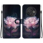 For Tecno Pop 9 5G / Spark 30C 5G Crystal Texture Colored Drawing Leather Phone Case(Purple Peony)