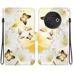 For Tecno Pop 9 5G / Spark 30C 5G Crystal Texture Colored Drawing Leather Phone Case(Gold Butterfly Epiphyllum)