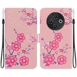 For Tecno Pop 9 5G / Spark 30C 5G Crystal Texture Colored Drawing Leather Phone Case(Cherry Blossoms)