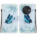For Tecno Pop 9 5G / Spark 30C 5G Crystal Texture Colored Drawing Leather Phone Case(Blue Pansies)