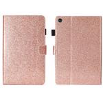For Samsung Galaxy Tab A9 Glitter Powder Smart PU Tablet Case with Sleep / Wake-up Function(Rose Gold)