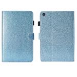 For Samsung Galaxy Tab A9 Glitter Powder Smart PU Tablet Case with Sleep / Wake-up Function(Blue)