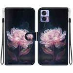 For Motorola Edge 30 Neo / 30 Lite Crystal Texture Colored Drawing Leather Phone Case(Purple Peony)