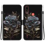 For Motorola Moto E7 Power / E7i Power Crystal Texture Colored Drawing Leather Phone Case(Black Rose)