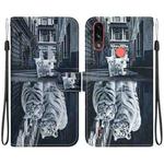 For Motorola Moto E7 Power / E7i Power Crystal Texture Colored Drawing Leather Phone Case(Cat Tiger Reflection)
