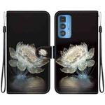 For Motorola Edge 20 Pro Crystal Texture Colored Drawing Leather Phone Case(Crystal Peony)