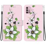 For Motorola Moto G30 / G10 / G20 Crystal Texture Colored Drawing Leather Phone Case(Lily)