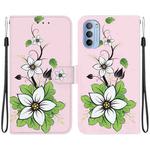 For Motorola Moto G31 / G41 Crystal Texture Colored Drawing Leather Phone Case(Lily)