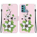 For Motorola Moto G60 / G40 Fusion Crystal Texture Colored Drawing Leather Phone Case(Lily)