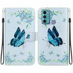 For Motorola Moto G60 / G40 Fusion Crystal Texture Colored Drawing Leather Phone Case(Blue Pansies)