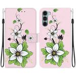 For Motorola Moto G200 5G Crystal Texture Colored Drawing Leather Phone Case(Lily)