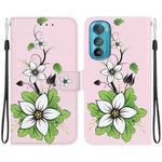 For Motorola Edge 30 Crystal Texture Colored Drawing Leather Phone Case(Lily)