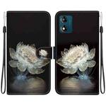 For Motorola Moto E13 Crystal Texture Colored Drawing Leather Phone Case(Crystal Peony)