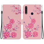 For Motorola Moto G8 Power Lite Crystal Texture Colored Drawing Leather Phone Case(Cherry Blossoms)