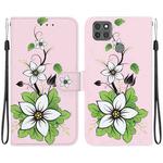 For Motorola Moto G9 Power Crystal Texture Colored Drawing Leather Phone Case(Lily)