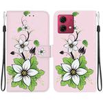 For Motorola Moto G84 Crystal Texture Colored Drawing Leather Phone Case(Lily)