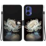 For Motorola Moto G85 Crystal Texture Colored Drawing Leather Phone Case(Crystal Peony)