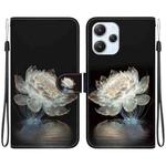 For Xiaomi Redmi 12 Crystal Texture Colored Drawing Leather Phone Case(Crystal Peony)