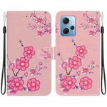 For Xiaomi Redmi Note 12 4G Global Crystal Texture Colored Drawing Leather Phone Case(Cherry Blossoms)