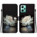 For Xiaomi Redmi Note 12 5G Crystal Texture Colored Drawing Leather Phone Case(Crystal Peony)