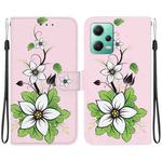 For Xiaomi Redmi Note 12 5G Crystal Texture Colored Drawing Leather Phone Case(Lily)