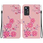 For Xiaomi 12 / 12X Crystal Texture Colored Drawing Leather Phone Case(Cherry Blossoms)