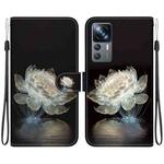 For Xiaomi 12T / 12T Pro Crystal Texture Colored Drawing Leather Phone Case(Crystal Peony)
