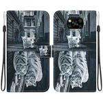 For Xiaomi Poco X3 NFC / X3 Crystal Texture Colored Drawing Leather Phone Case(Cat Tiger Reflection)