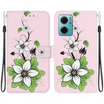 For Xiaomi Redmi 10 5G / Note 11E Crystal Texture Colored Drawing Leather Phone Case(Lily)