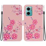 For Xiaomi Redmi 10 5G / Note 11E Crystal Texture Colored Drawing Leather Phone Case(Cherry Blossoms)