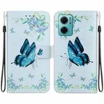 For Xiaomi Redmi 10 5G / Note 11E Crystal Texture Colored Drawing Leather Phone Case(Blue Pansies)