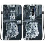 For Xiaomi Redmi 9 / 9 Prime Crystal Texture Colored Drawing Leather Phone Case(Cat Tiger Reflection)