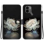 For Xiaomi Redmi A1+ / Poco C50 Crystal Texture Colored Drawing Leather Phone Case(Crystal Peony)